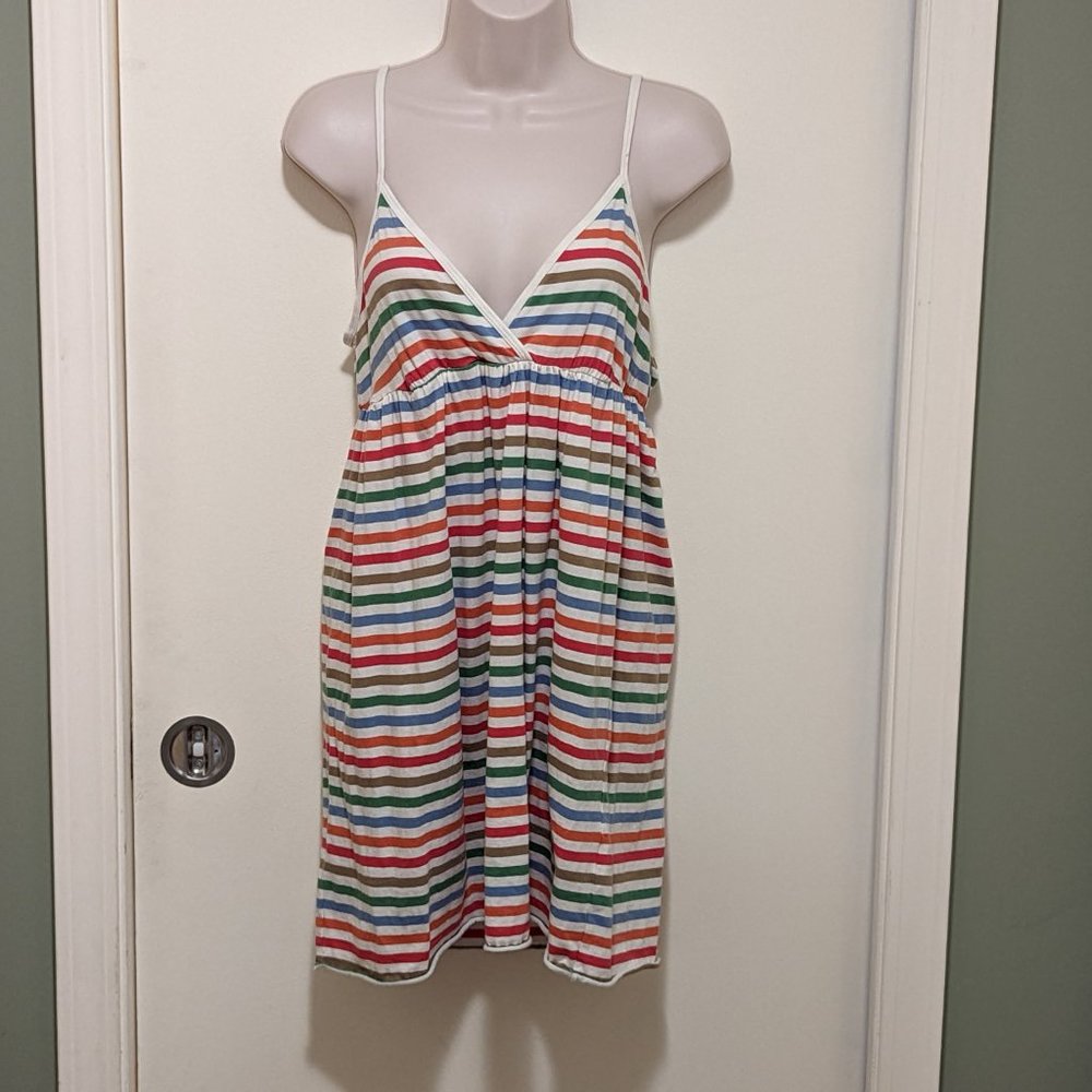 Women's Aerie Night Gown Night Dress Multi Color Stripes Size Large